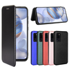 Bakeey pour étui Oukitel C21 en Fiber de carbone motif à rabat avec fente pour carte support en cuir PU antichoc étui de