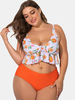 Bikini taille Plus imprimé décolleté profond