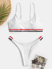Bikinis string maillot de bain rayé femme