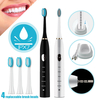 Blanc noir de brosse à dents électrique imperméable de la puissance IPX7 de sonic de suspension magnétique