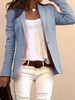 Blazers à manches longues minces de couleur unie pour femmes