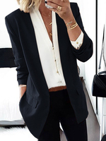 Blazers à manches longues occasionnels de couleur unie pour femmes