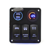 Bleu de disjoncteur de panneau du commutateur LED du commutateur à bascule de 12V / 24V 3 pour la marine de bateau de vo
