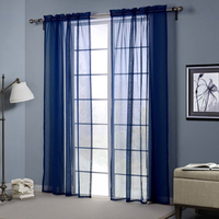 Bleu foncé europe poinçonnage style voilage balcon chambre décor écran de la fenêtre du salon