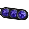 Bleu LED Horloge numérique calendrier intérieur thermomètre pour voiture