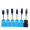 Bleu Nano Outil de nettoyage de cuticules de forets à ongles tranchants en carbure de tungstène
