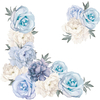 Bleu pivoine Rose Fleurs Sticker Mural Vintage Mural Chambre Accueil Art Flore Décoration