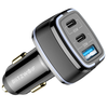 BlitzWolf® BW-BC4 115W 3-Port USB PD Car Charger Adapter 2 USB-C+USB-A PD QC FCP AFC SCP Fast Charging for iPhone 16 16