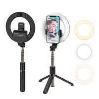 BlitzWolf® BW-BS8 Pro Bluetooth Selfie Stick 5 pouces Ring Light LED Fill Light Extensible Pliable Selfie Stick Trépied