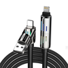 BlitzWolf® BW-HDC6 4-in-1 USB Cable 1.2M RGB Breathing Light PD 240W Fast Charging Cable Zinc Alloy Shell & Liquid Silic