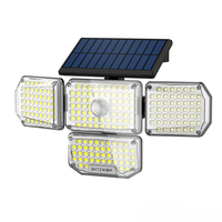 BlitzWolf® BW-OLT6 Applique murale à capteur solaire à 4 têtes avec sortie lumineuse sur 4 côtés,  4 têtes rotatives,  cap