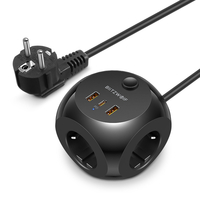 BlitzWolf® BW-PC1 2500W Prise Multiprise Chargeur USB avec 3 * Prises AC /20W USB-C PD/ 18W 2 * USB-A QC3.0 Charge Rapid