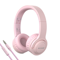 BlitzWolf® BW-PCE Casque filaire stéréo pliable Soft Casque pour enfants Jack 3, 5 mm Casque circum-aural réglable avec m