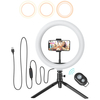 BlitzWolf BW-SL3 10 pouces Anneau lumineux LED avec trépied et support de téléphone Kit de maquillage de bureau à intens