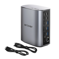 BlitzWolf® BW-TH15 17-in-1 USB C Docking Station with Dual HD 4K/60HZ Triple Display USB3.0 USB3.2 10Gbps Date Transmiss