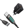 BlitzWolf® BW-S21 Chargeur mural GaN 35 W + BW-TC23 100 W 5A LED Écran Type-C à Type-C Câble de 0, 9 m de long