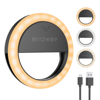 BlitzWolf® BW-SL0 Pro LED Ring Light Clip-on Fill Light Mini Portable Selfie Lights 600mAh 1000 lumens Haute Luminosité