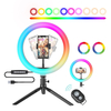 BlitzWolf BW-SL5 10 pouces RGB LED anneau lumineux avec trépied support de téléphone Dimmable Selfie anneau lampe pour v