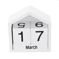 Bloc de bois calendrier maison décoration créative ornements de bureau