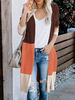 Bloc de couleur arc-en-ciel Colorful Cardigans couture Open Front Femmes Pulls décontractés