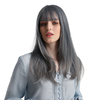 Blonde Licorne Bleu Cheveux Longs Raides Élégant Élégant Fluide Haute Température Soie Synthétique Perruque Convient aux