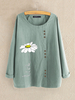 Blouse imprimée à fleurs 100% coton pour femme