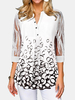 Blouses longues élégantes à manches 3/4 et demi-bouton pour femmes
