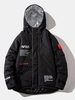 Blouson aviateur à capuche coupe-vent à poches multiples pour homme