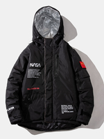 Blouson aviateur à capuche coupe-vent à poches multiples pour homme
