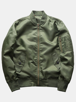 Blouson aviateur à col montant avec fermeture à glissière avant pour homme