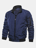 Blouson aviateur coupe-vent de couleur unie avec poche latérale zippée pour homme