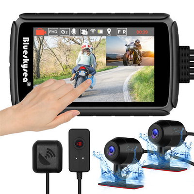 Blueskysea DV988 Pro 1080p
30fps enregistrement de moto
à double objectif DVR WIFI
GPS caméra de tableau de bord
avec éc