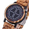 BOBO BIRD Montre créative en vision nocturne en bois Colorful LED Montre à quartz avec affichage du temps unique