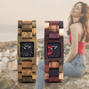 BOBO BIRD S02 25mm petit cadran carré femmes montre-bracelet en bois montre à quartz