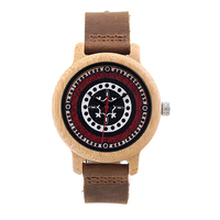 BOBO BIRD C-J19 Montre-bracelet en bois de style rétro montres bracelet en cuir dames