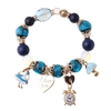 Bohemia cristal verre perlé Bracelet coeur horloge charme bracelets main chaîne pour les femmes