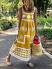 Bohemia Tribal Print Sling Loose Casual Robes Maxi sans manches pour les femmes