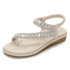 Bohemian Rhinestone Clip Toe Tongs Soft Sandales plates dans le bas