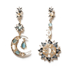 Bohemian Trendy Star Sun Moon Strass Cristal Oreille Stellar Drop Boucle Doreille pour les Femmes Bijoux