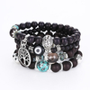 Bohème creux arbre de vie perles élastiques multicouche bracelet Bracelet cadeau pour les femmes