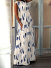 Bohème femmes maxi robe ras du cou à manches longues imprimé floral
