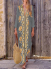 Bohème Femmes V Cou Imprimé Floral Plage Vacances Split Maxi Robe