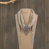 Bohème métal géométrique Triangle résine pendentif écharpe collier chaîne en métal gland collier multicouche