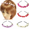 Boho floral de mariage de vacances fleur rose guirlande bande cheveux tête cerceau