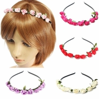 Boho floral de mariage de vacances fleur rose guirlande bande cheveux tête cerceau