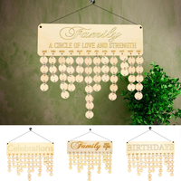 Bois anniversaire rappel bois plaque panneau signe famille bricolage calendrier décorations pour la maison