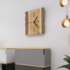 Bois Bois 12 pouces Carré Vintage Horloge Murale Café Bureau Maison Cuisine Décor Silencieux
