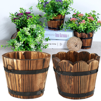 Bois rond vagues baril planteur pot de fleur bureau à domicile jardin décoration de mariage