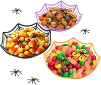 Bols de panier de bonbons dHalloween bols en plastique de toile daraignée pour enfants tromper ou traiter la d