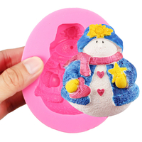 Bonhomme de neige 3d bougie en silicone moule savon artisanat décoration à la main décoration moule outils de cuisson